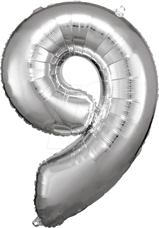 AMSC BALLON 9 SI - AMSCAN Folienballon Zahl 9 silber