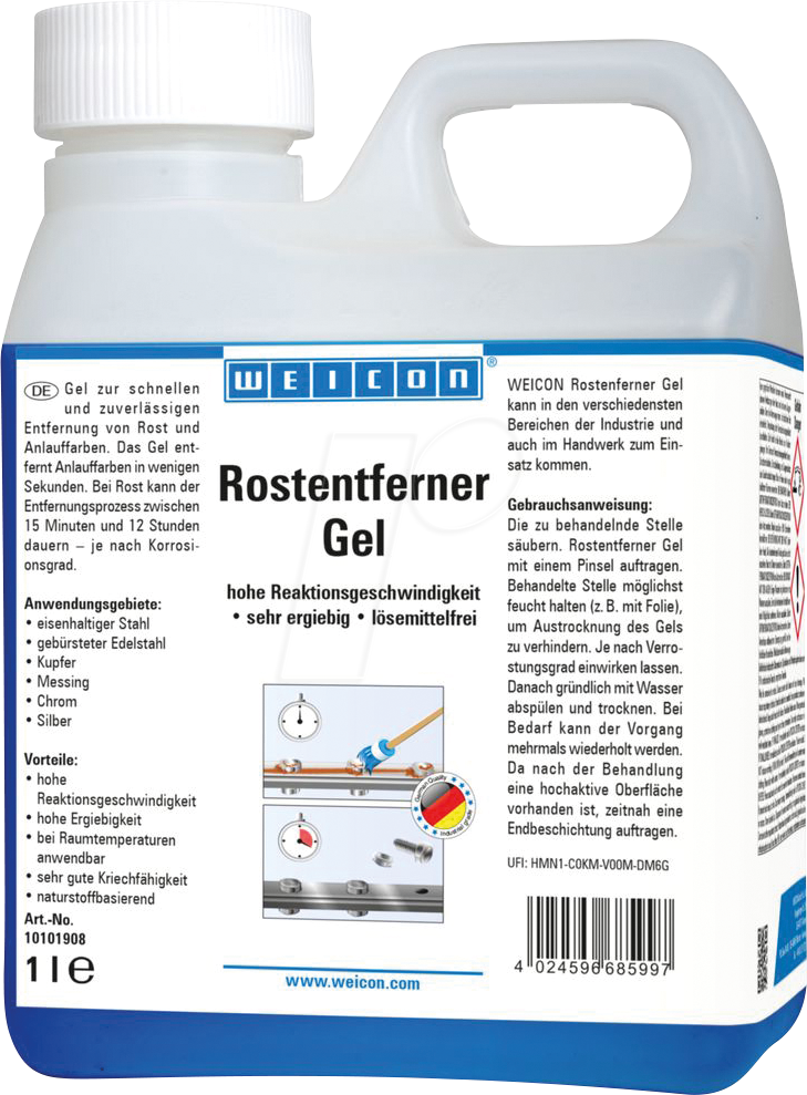 WEICON 10101908 - Rostentferner, Gel, 1 L