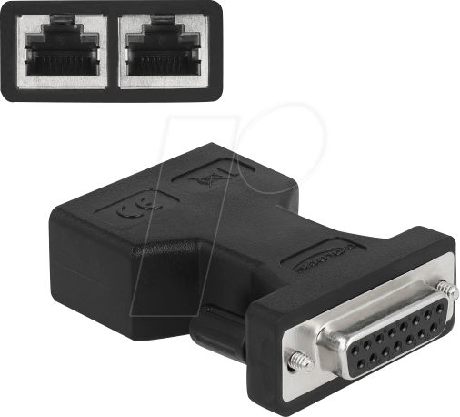 DELOCK 66806 - D-Sub 15 Pin Bu. > 2x RJ45 Bu. Adapter