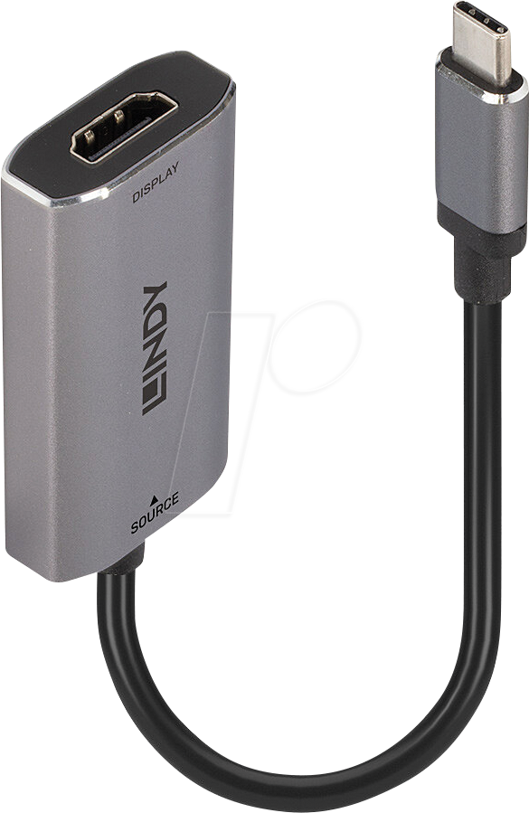 LINDY 43327 - Adapter USB C > 1x HDMI, 8K@60 Hz, 11 cm