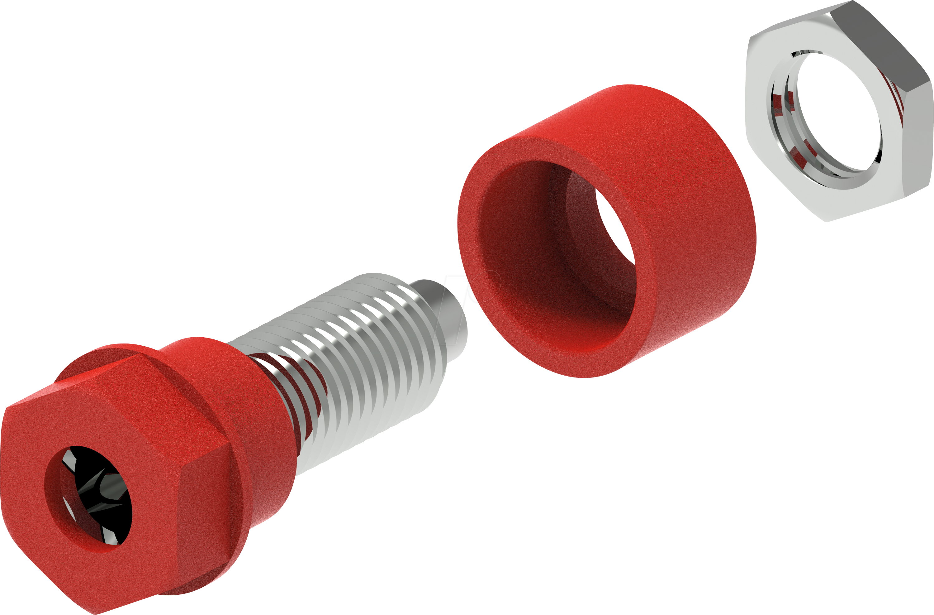 PJP 3230-C-R - Bananenbuchse, 4 mm, isoliert, rot