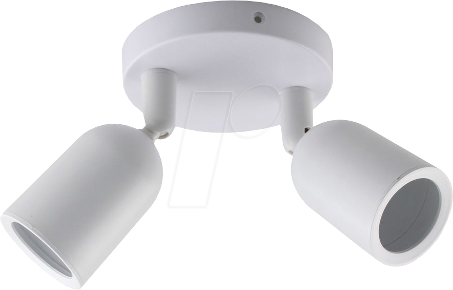 OPT 2023 - Deckenleuchte, GU10, rund, schwenkbar, weiß, 2 Spots