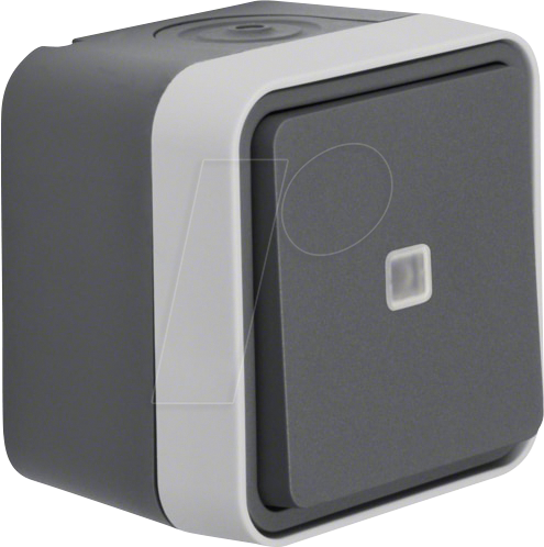 BERKER 30763525 - Wechselschalter beleuchtet AP W.1 grau