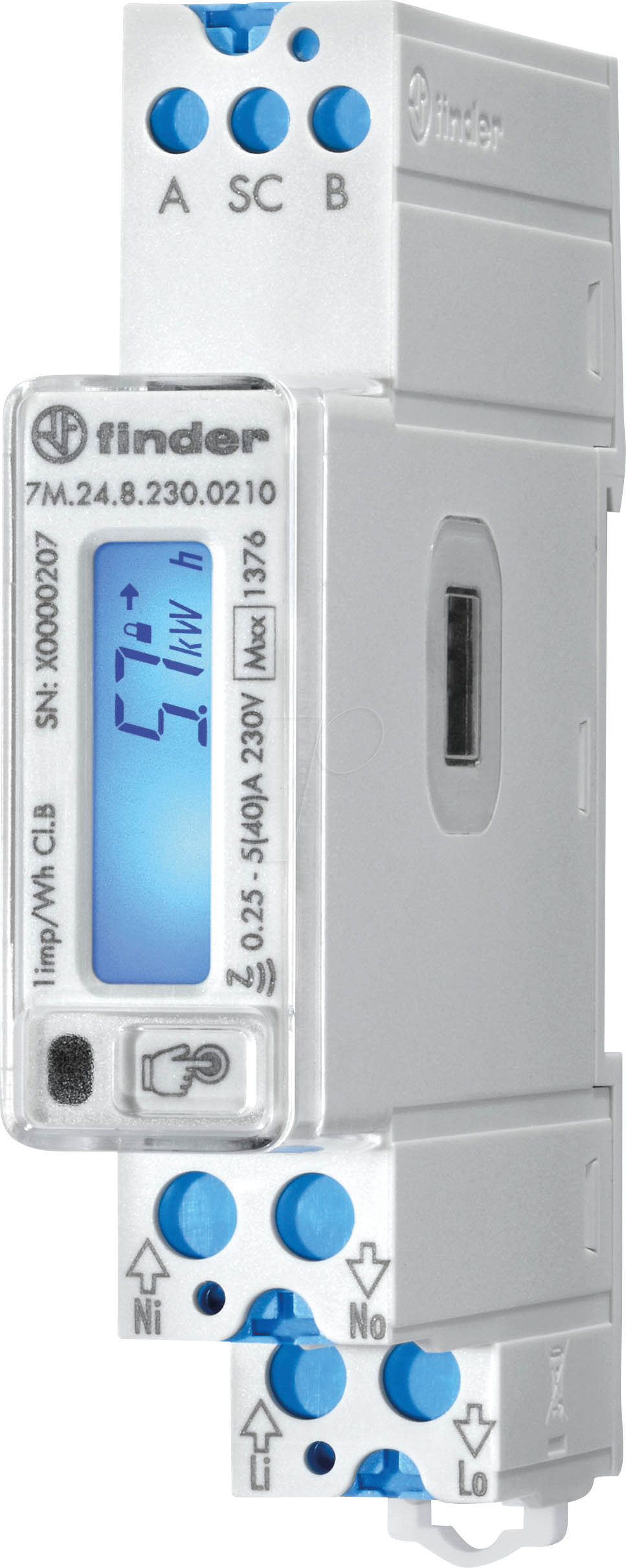 FIN 7M.24 0210 - Energiezähler, LCD, MODBUS, NFC, IR, MID