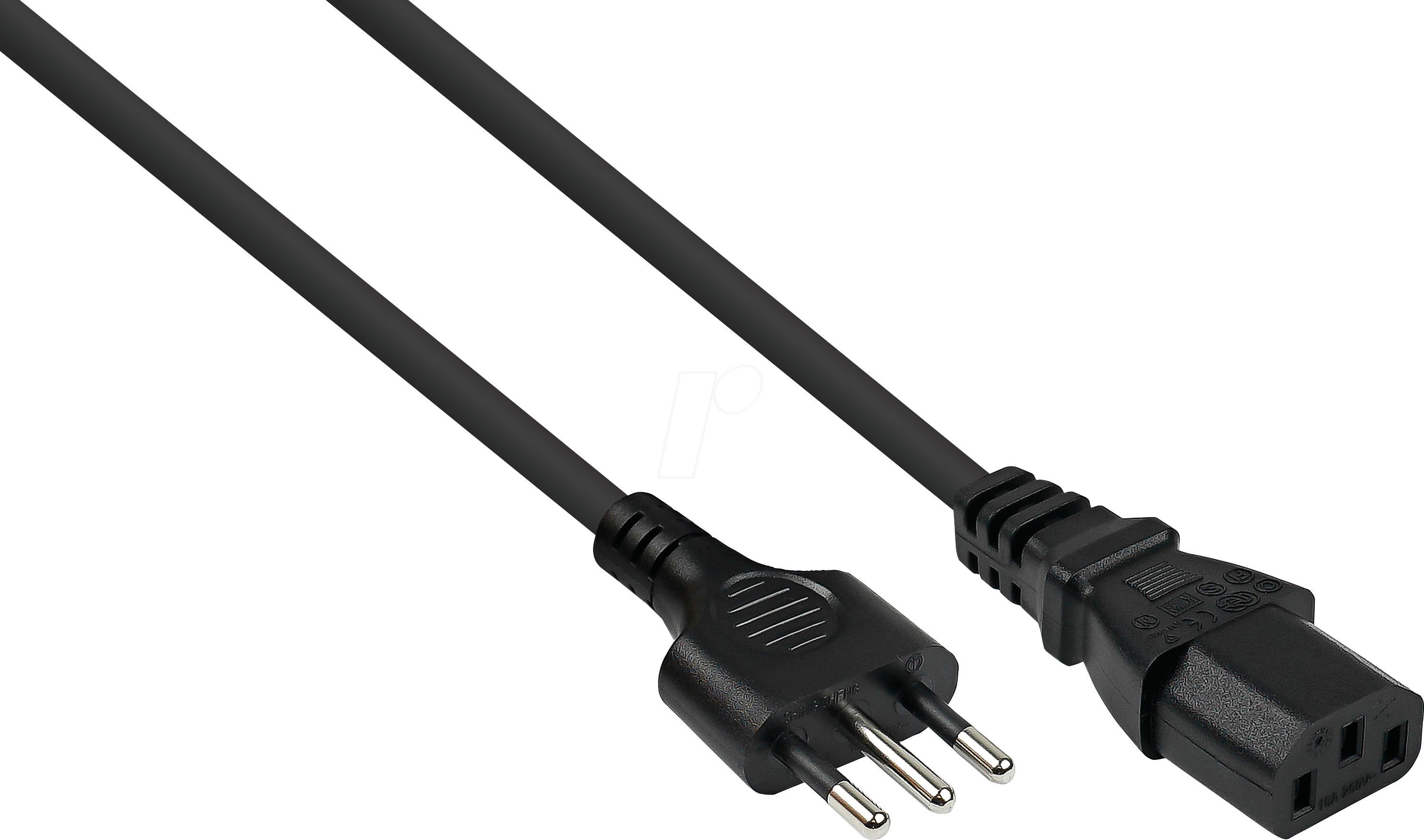 KM SK6530-S018 - Netzkabel Italien Netz-Stecker Typ I, Buchse C13, schwarz, 1,8m