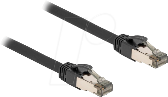 DELOCK 80242 - Patchkabel Cat.6a, U/FTP, innerer Metallmantel, 3 m, schwarz