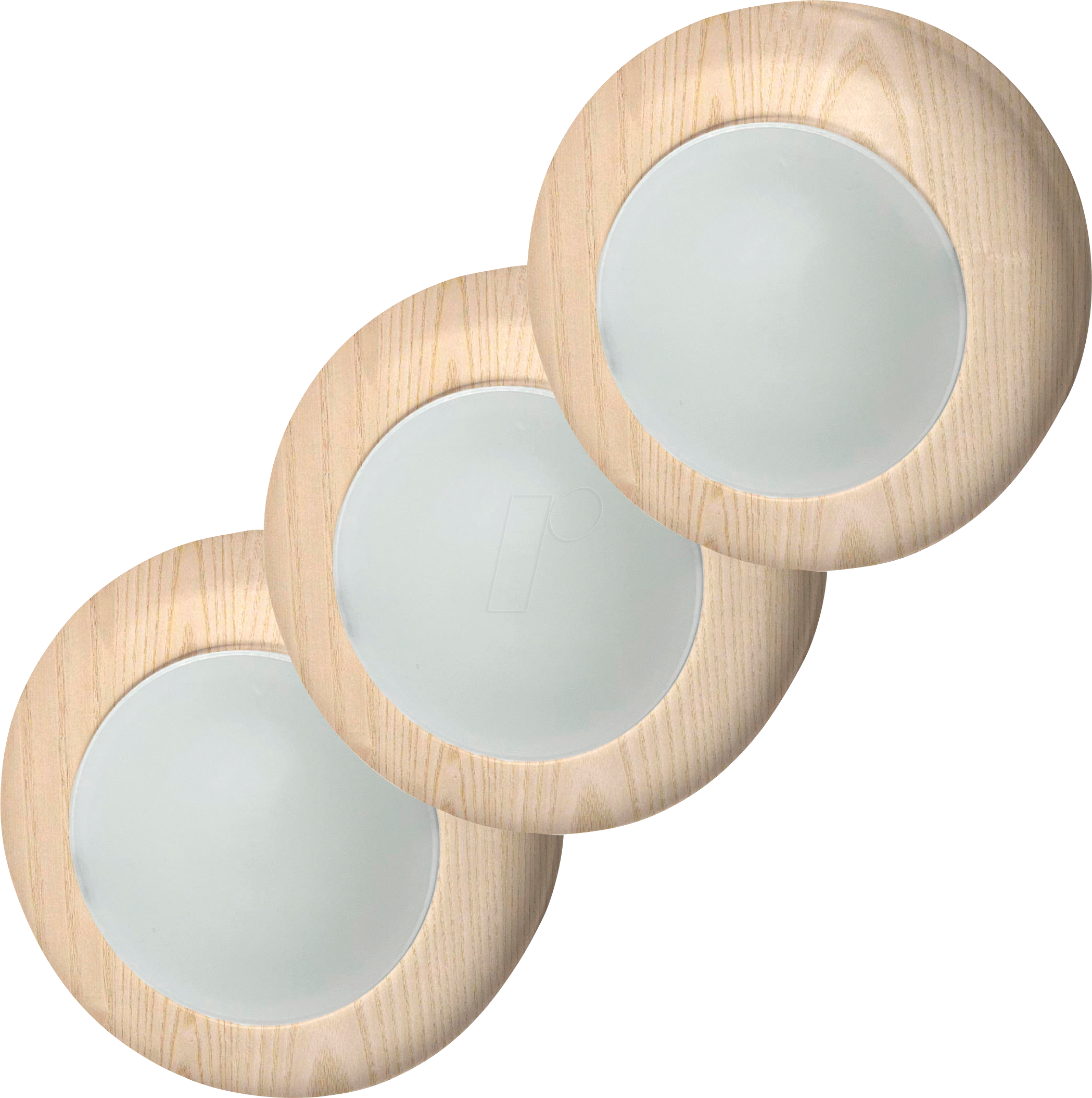 MLI 27700091 - Mobile LED-Leuchte Alio Push, 4000 K, 3x, holz, Fernbedienung