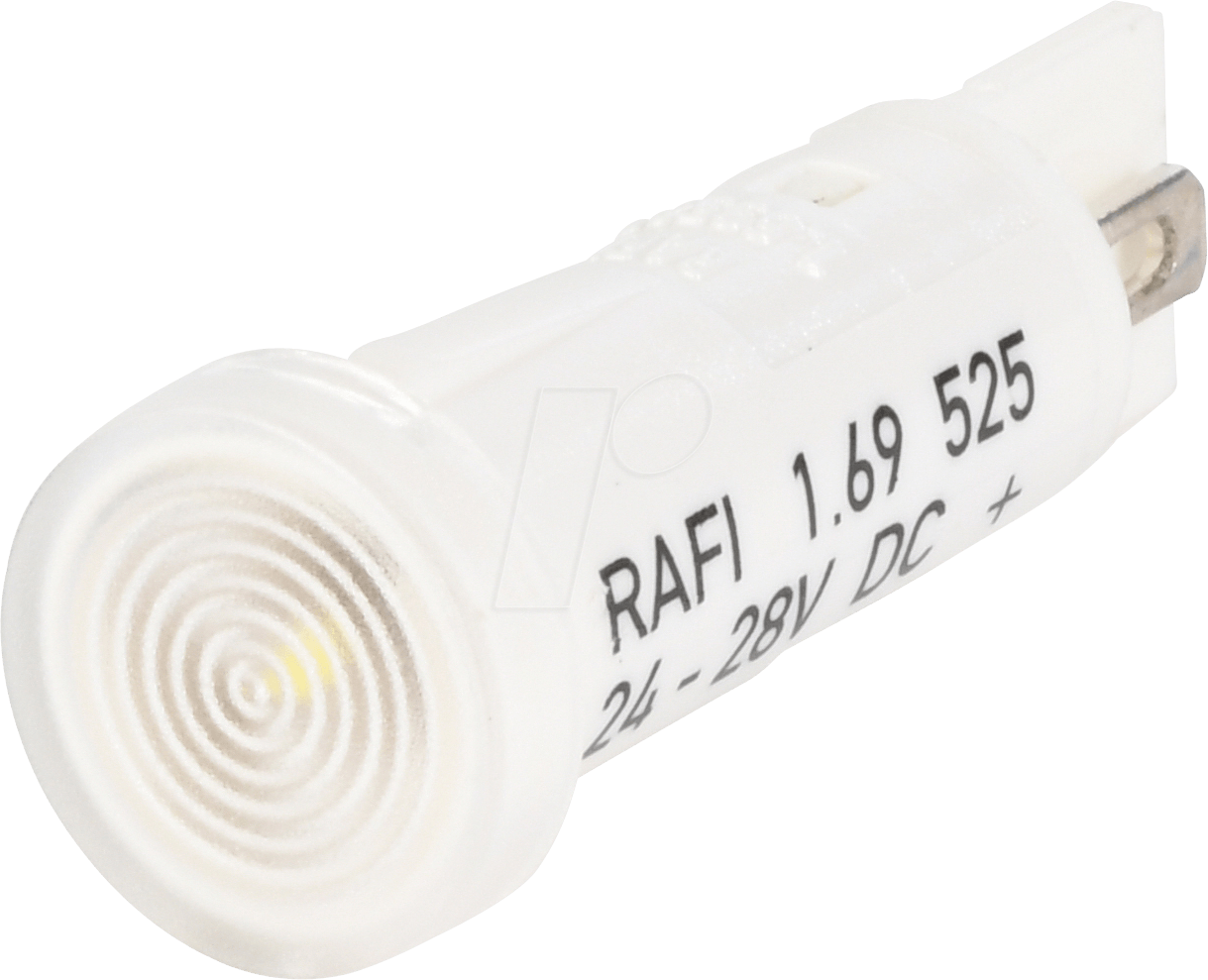 RAFI 525.221 - LED-Signalleuchte, weiß, 24 - 28 V, Ø 10 mm, rund, FASTON