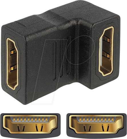 DELOCK 65075 - Adapter HDMI Buchse/Buchse, 1440p, gewinkelt unten