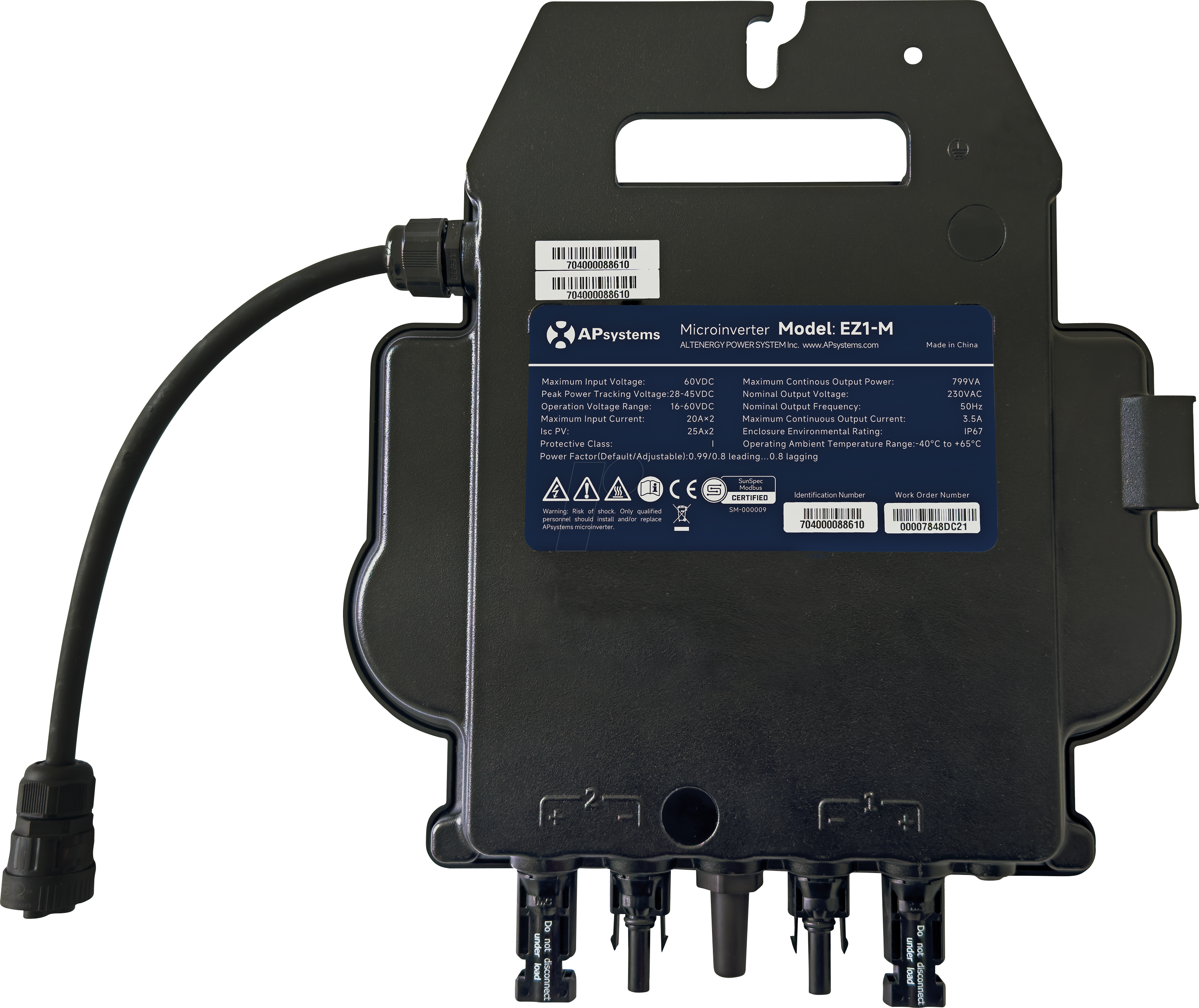 APSYSTEMS EZ1-M - Microinverter, APSystems EZ1-M, 600/ 800 W, WLAN