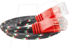 SLIM UT6 05 RT - Cat.6 SLIM-Tough-Kabel, U/UTP, 0,5 m, rot