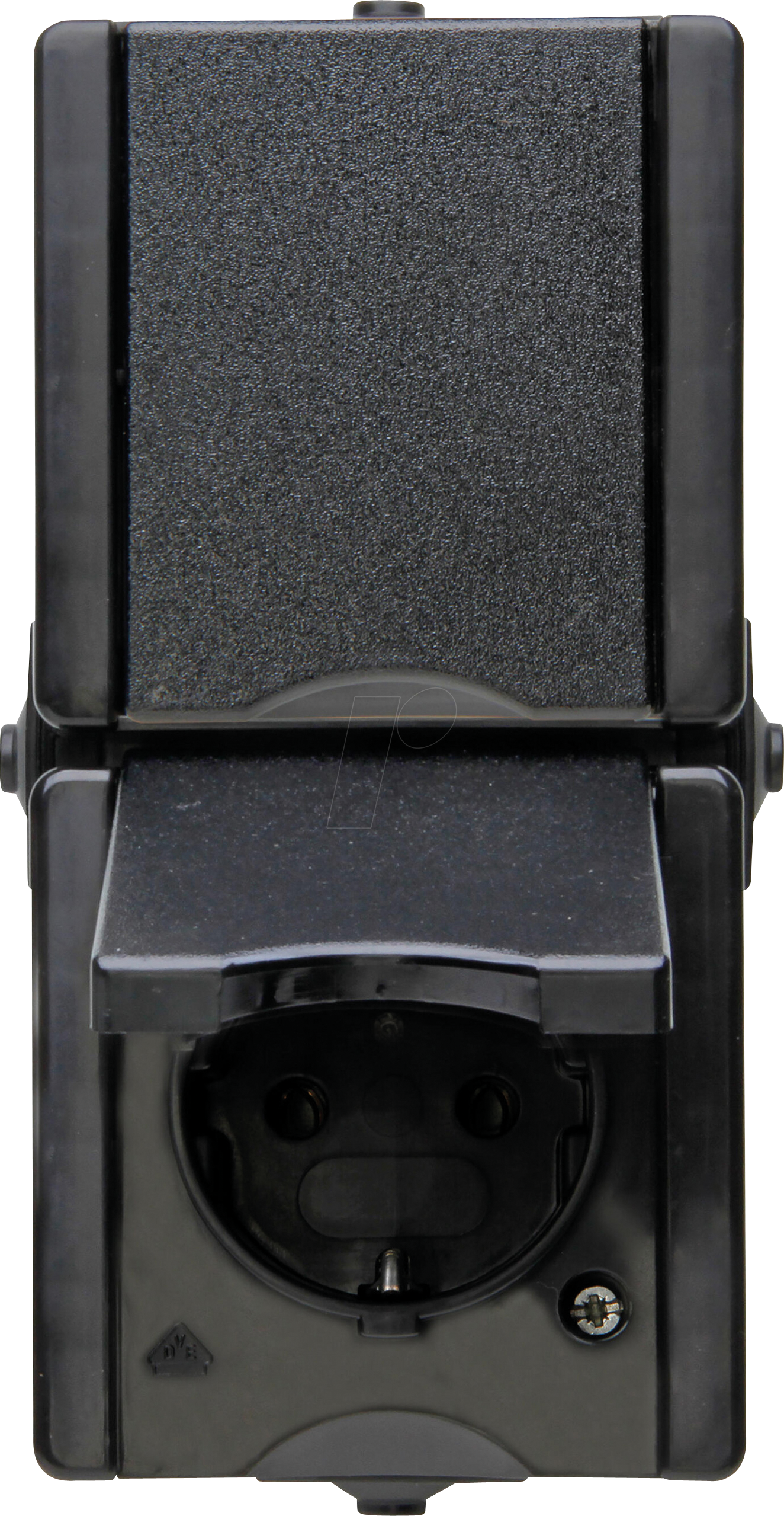 PROAQA 947505002 - proAQA - Schutzkontakt-Steckdose, 2-fach, Klappdeckel, schwarz