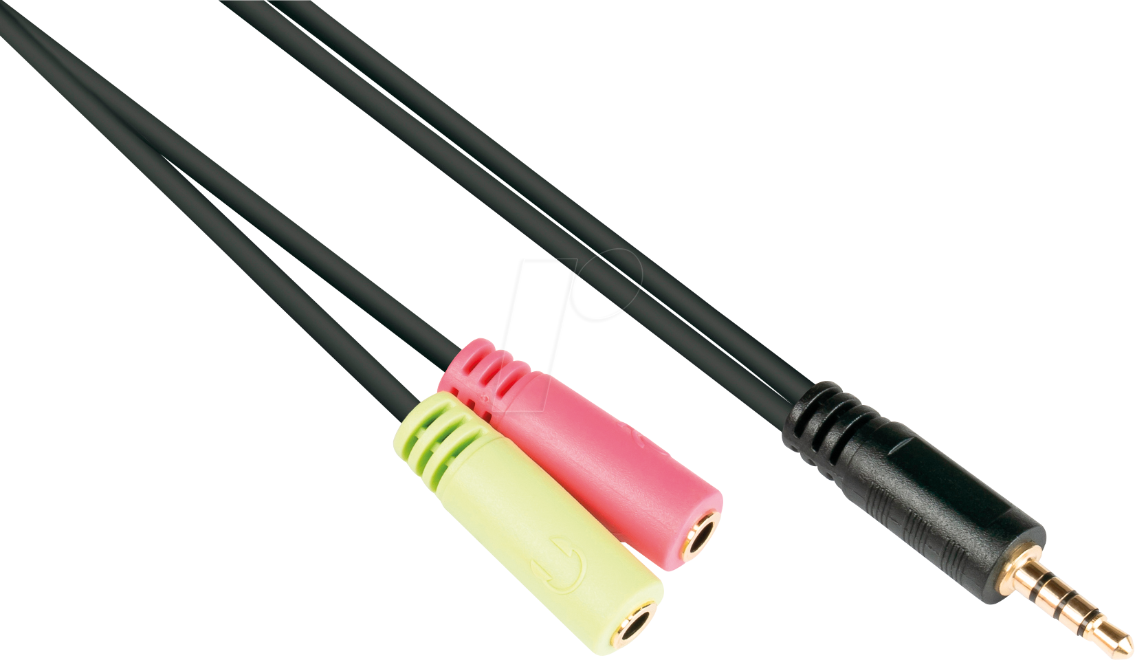 GC AD-HS01 - Audiokabel, 3,5 mm Klinkenstecker auf 2x Buchse , CTIA, 0,2 m