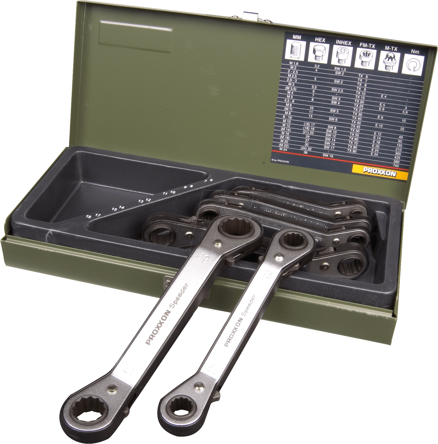 PROXXON 23231 - Ringratschenschlüsselsatz, SW 6-19, 6-teilig