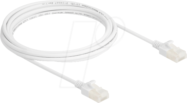 DELOCK 80361 - Patchkabel Cat.6a U/UTP Slim 3 m weiß