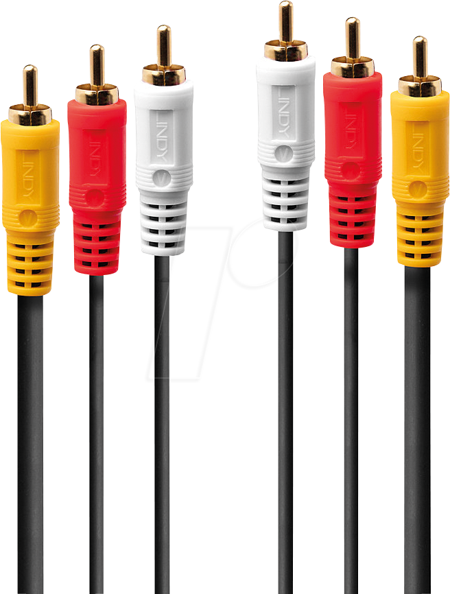 LINDY 35691 - Cinch Audio-Video Kabel, 3x Cinch Stecker, 2,0 m