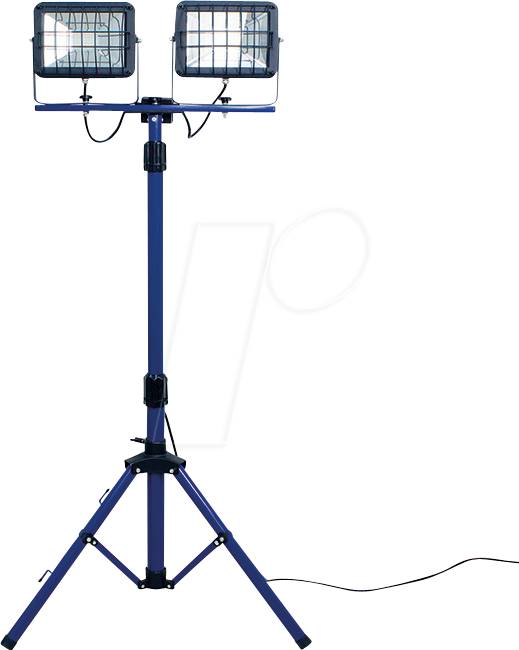 AS-SCHWABE 46409 - LED-Baustrahler Slimline, mit Stativ, 2x 30 W, 2500 lm, 4000 K,