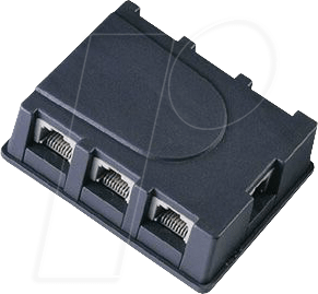 ISDN RJ45 1-6 - ISDN-Verteilerbox 6-fach incl. Kabel 8/4 3m