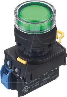 ID YW1LAF2E1QM3G - Beleuchteter Einbautaster YW, 22 mm , 1 NO, schwarz