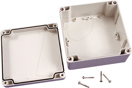 1554PGY - Kunststoffgehäuse, Serie 1554, 120 x 120 x 80 mm, grau