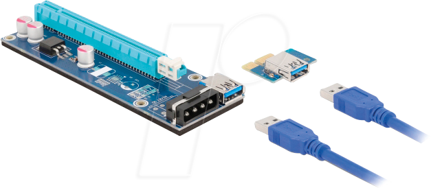 DELOCK 41430 - Riser Karte, PCIe x1 > x16, 60 cm Kabel