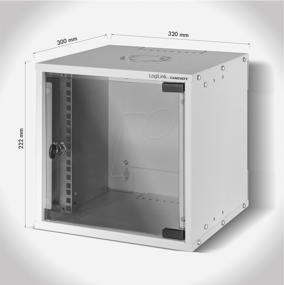 LOGILINK W44Z30G - 10'' Wandgehäuse, 4 HE, Tiefe 300 mm, grau
