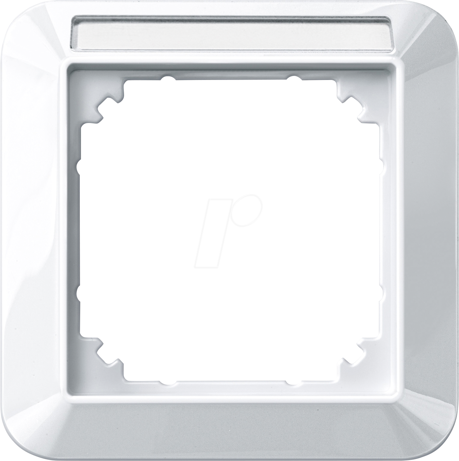 ME 1M 387119 - 1-M, Rahmen, 1-fach, polarweiß glänzend, mit Beschriftungsträger