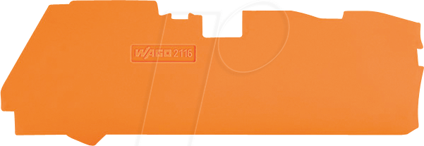 WAGO 2116-1392 - Abschluss- und Zwischenplatte, 1 mm, 3-Leiter-Klemmen, orange