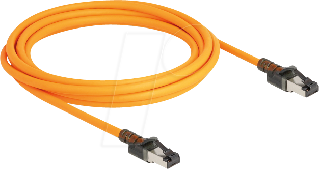 DELOCK 80410 - LED Patchkabel, Cat.6a, S/FTP, USB Type-C™, orange, 3 m