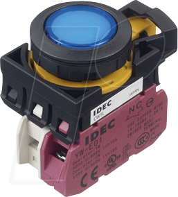 ID CW1LM1E01Q4S - Beleuchteter Einbautaster CW, 28 mm , 1 NC, blau