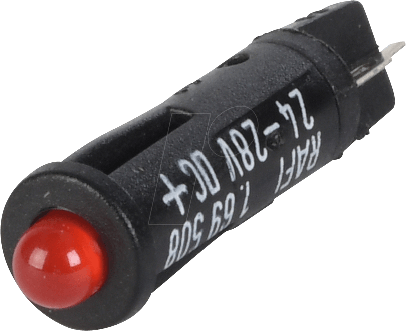 RAFI 508.804 - LED-Signalleuchte, rot, 24 - 28 V, Ø 5 mm, vorstehend, lötbar