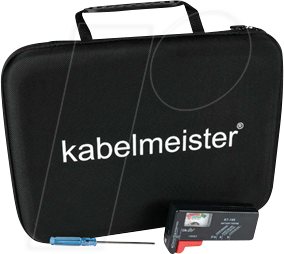 KM CASE-BAT - Aufbewahrungstasche für Batterien und Akkus, inkl. Tester