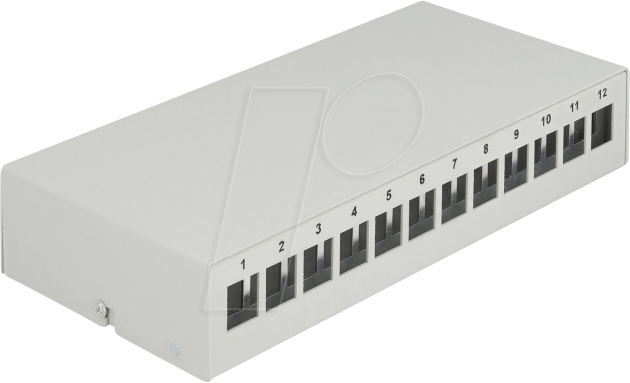 DELOCK 43414 - Keystone Patchpanel 12 Port grau