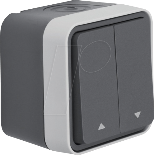 BERKER 50753535 - Jalousie-Serientaster mit Aufdruck Symbol Pfeil AP W.1, grau