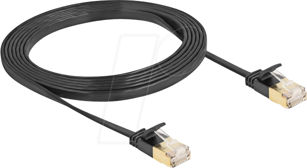 DELOCK 80346 - Patchkabel Cat.6a mit Cat.7 Rohkabel U/FTP 2 m schwarz