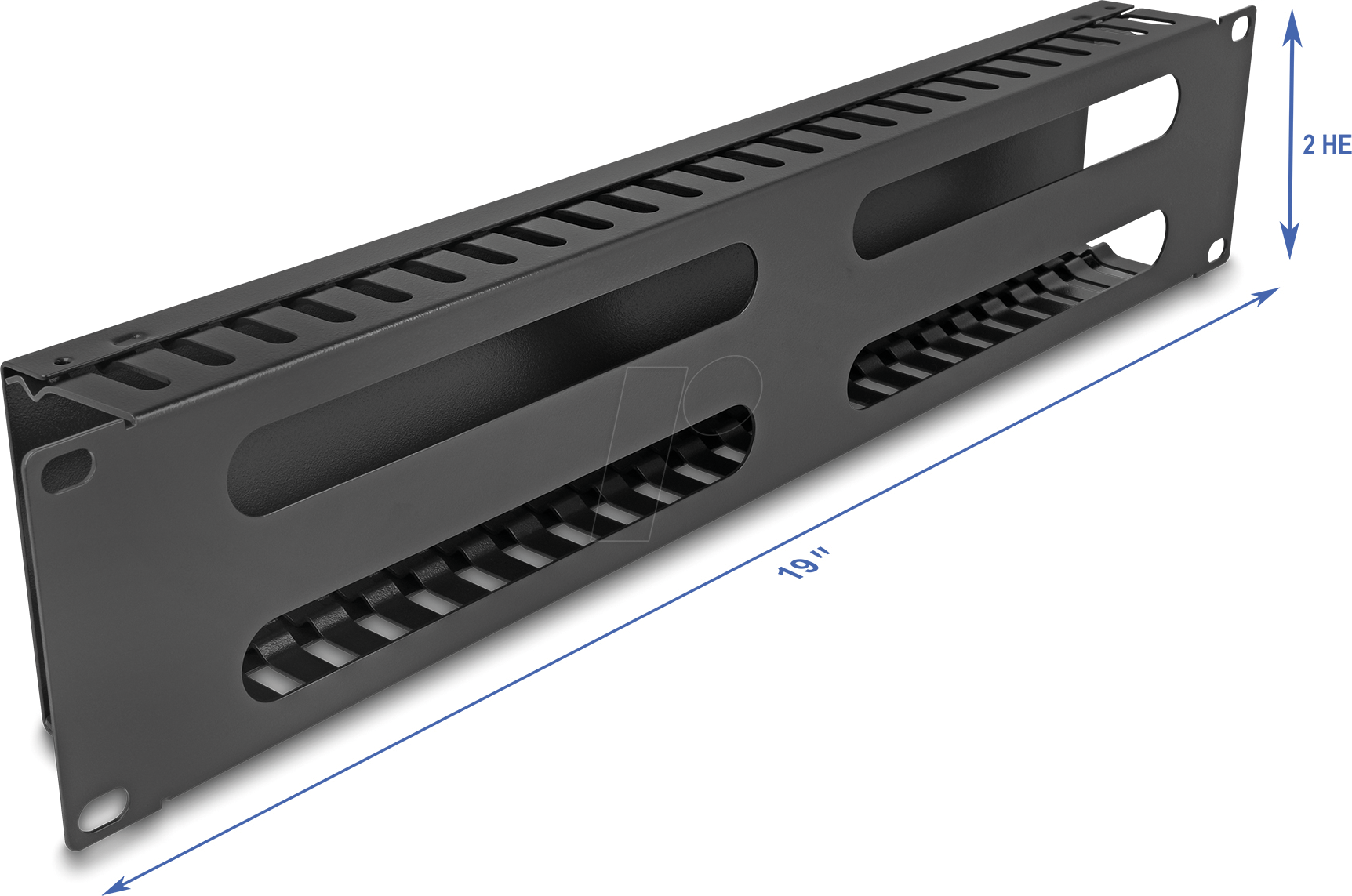 DELOCK 81559 - 19'' Rangierpanel, 2 HE, schwarz