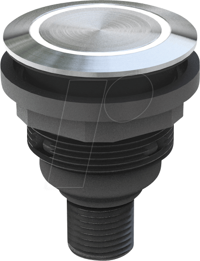 SVATLRRI0090C005 - Drucktaster - 1 S, Glocke, Edelstahl, LED-Ring rot