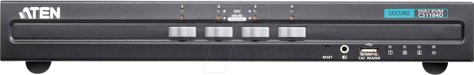 ATEN CS1184D - 4-Port Sicherheits KVM Switch, DVI, USB, PS/2, Audio