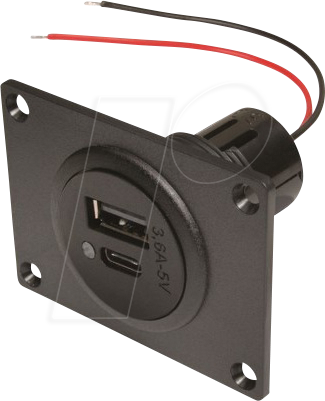 BST 67342000 - Caravan - Steckdose, USB-C/A, 12/24V, 3,6A/5V, schwarz