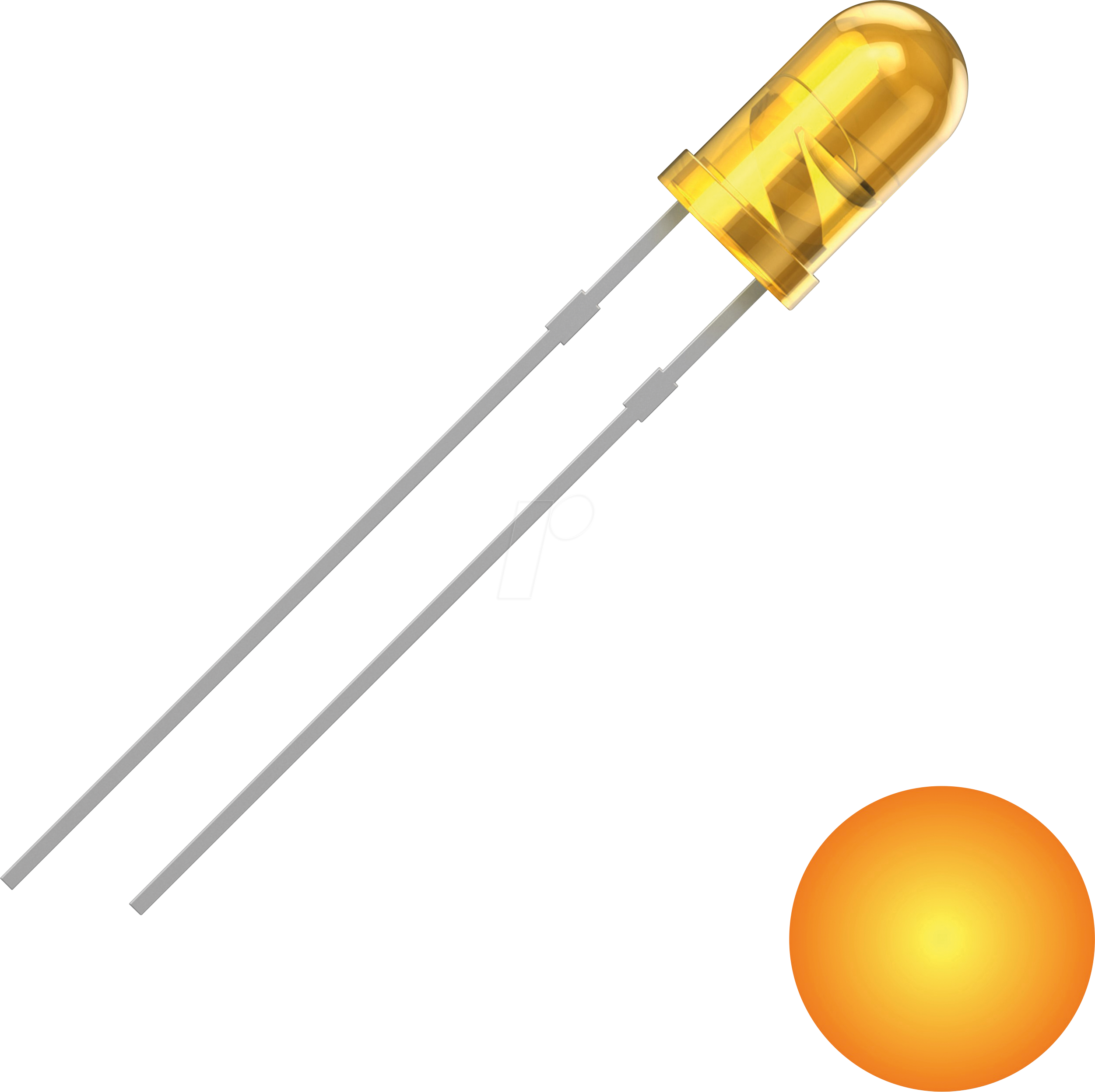 Thumbnail - QUAD 2111O154 - LED, 3 mm, bedrahtet, gelb, 700 mcd, 30°