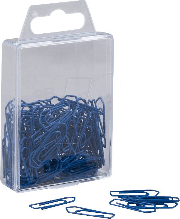 BKL 26LBL - Büroklammern, 26 mm, lackiert, blau, 100 Stück