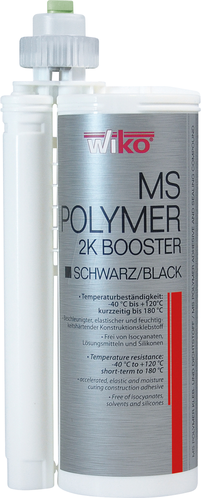 WIKO 101751 - 2-K Kleb- und Dichtstoff auf MS-Polymer-Basis, 490 ml, schwarz