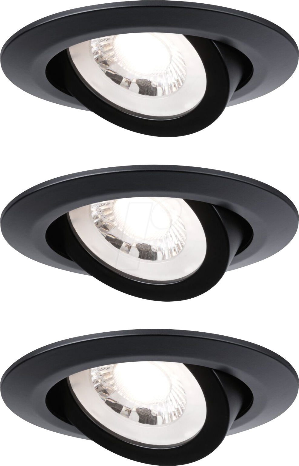 Thumbnail - PLM 93367 - Einbauleuchte, 4,8 W, 3000 K, 70°, rund, schwarz matt, 3er Set