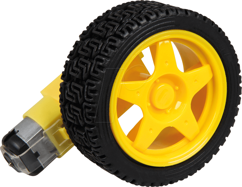 COM MOTOR RAD - Getriebemotor mit Rad, 3 - 9 V, Welle 3,5 mm