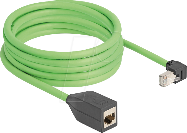 DELOCK 80888 - Cat.6a Verlängerungskabel, unten gewinkelt, SF/UTP, 5 m, grün