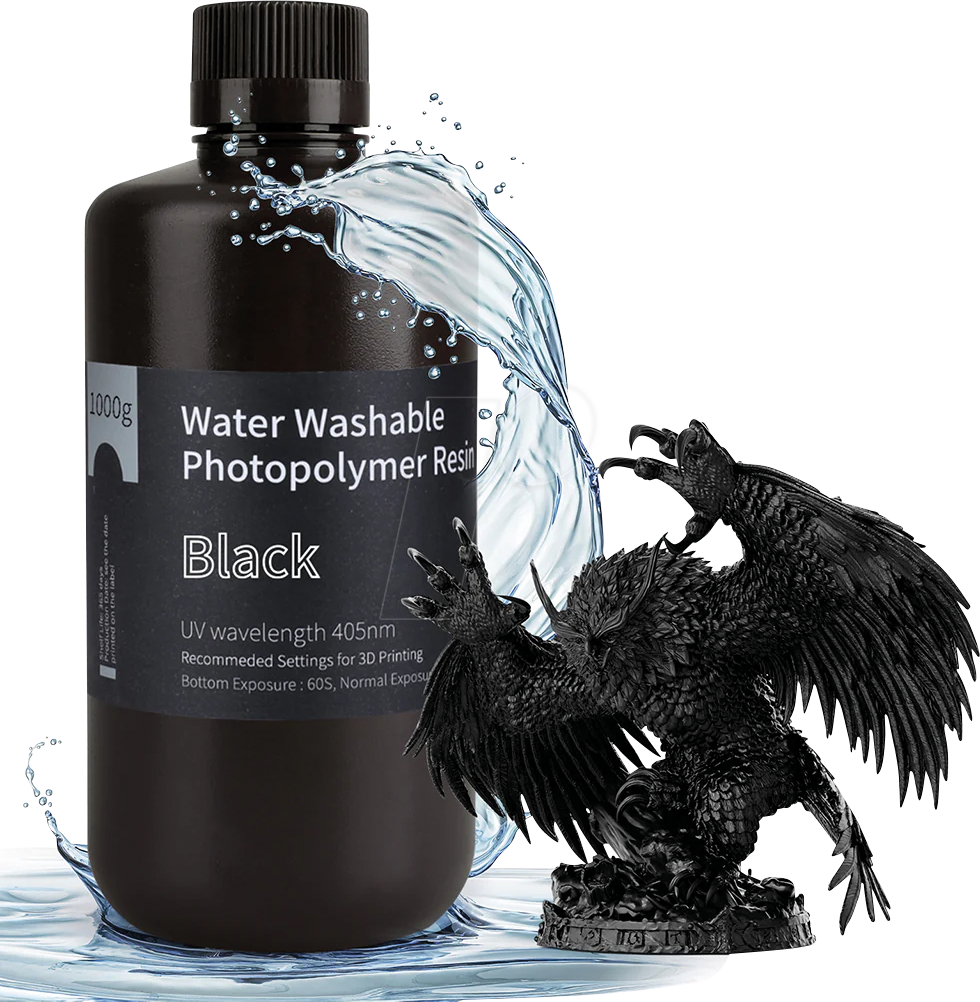 ELEGOO WWR SW - 3D Druck, Kustharz, Wasserlöslich, schwarz, 1 kg