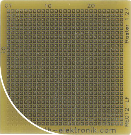RE 012LF - Laborkarte FR4 RM 1,27 mm 38,10 x 39,37 mm