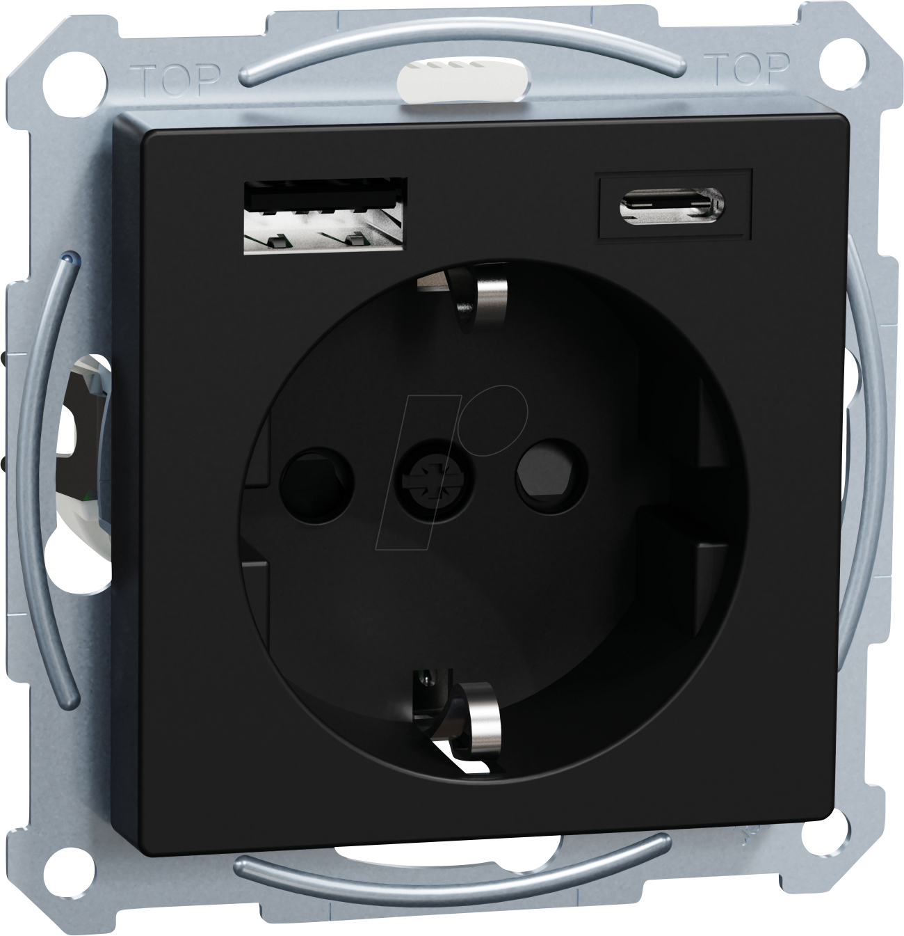 ME MEG2367-0403 - System M Steckdose USB Typ A + Typ C Recycled Plastic schwarz