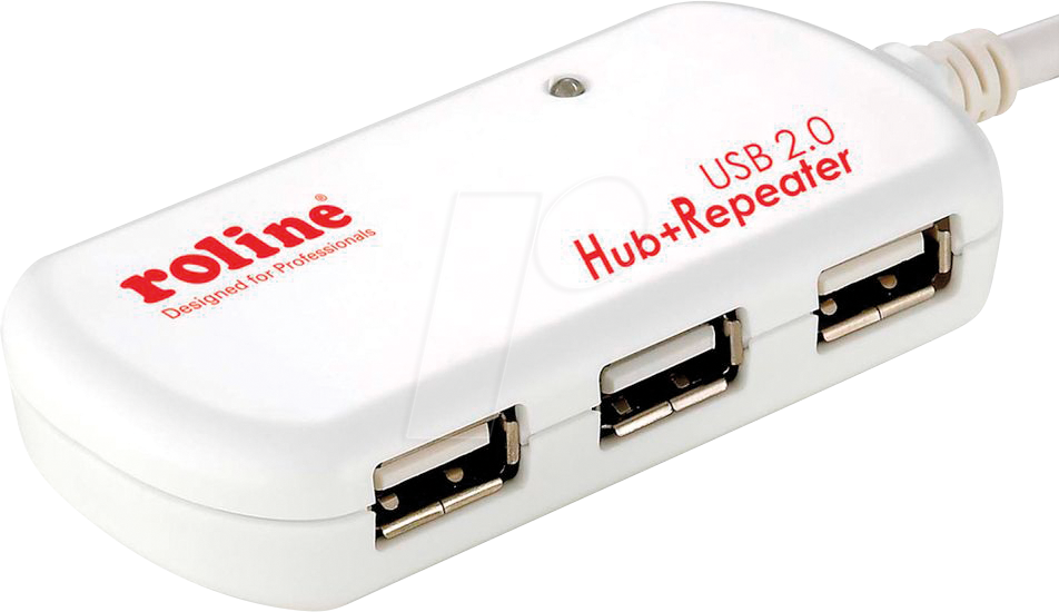 Thumbnail - ROLINE 12041085 - USB 2.0 Hub, 4 Port, Verstärker, 12 m