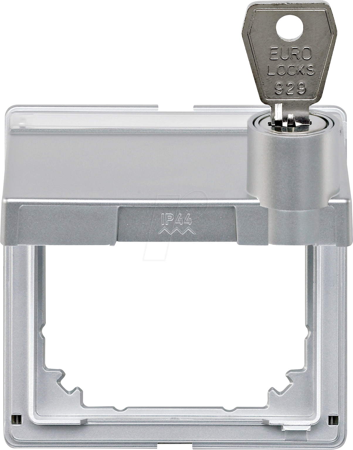 MERTEN 516360 - Zwischenring, Klappdeckel, Schriftfeld, abschließbar, aluminium